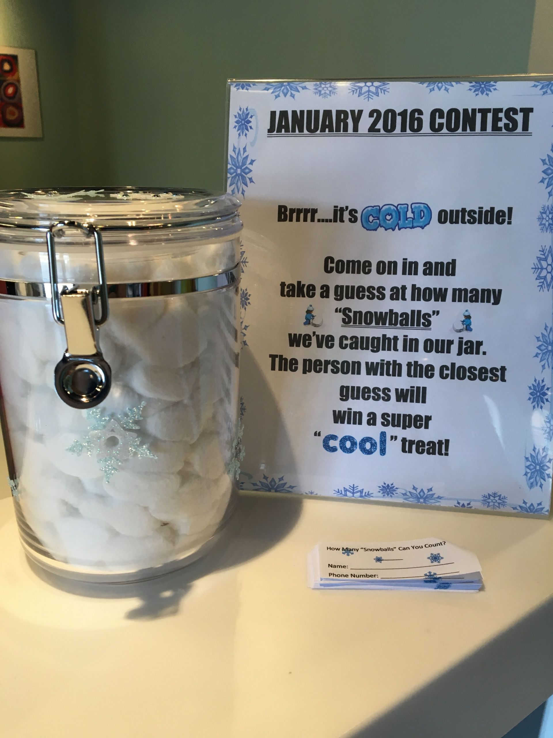 Christmas Party Contests Ideas
 Count the "Snowballs" Contest Richmond Orthodontics