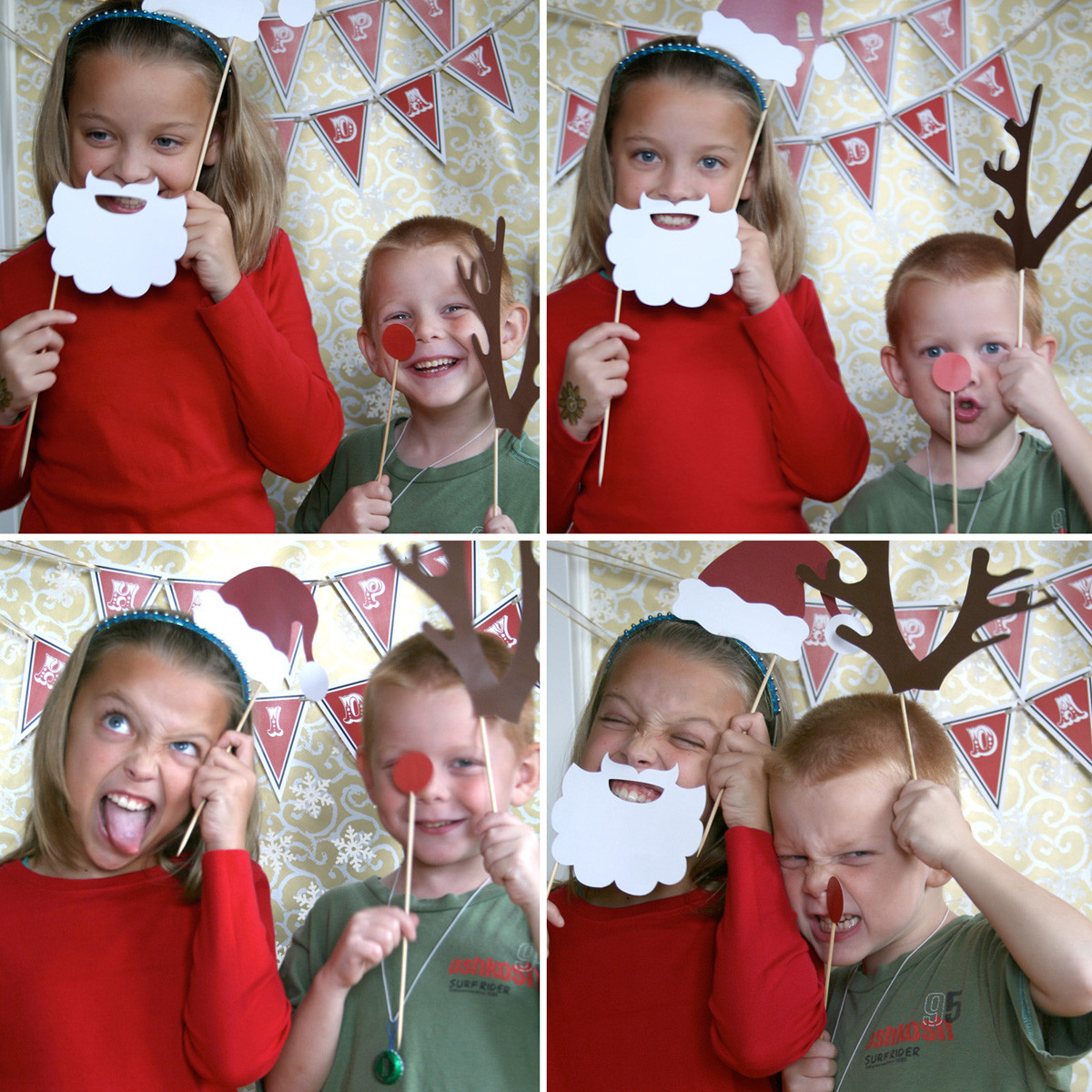 Christmas Party Photo Booth Ideas
 paper and cake Holiday Booth Props
