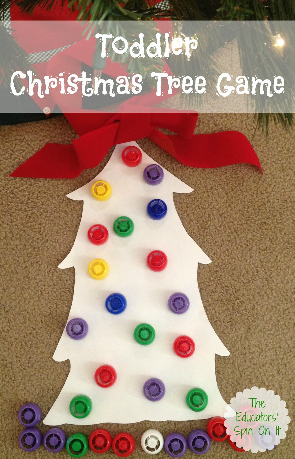 Christmas Projects For Preschoolers
 Christmas Tree Fun with Lids The Educators Spin It