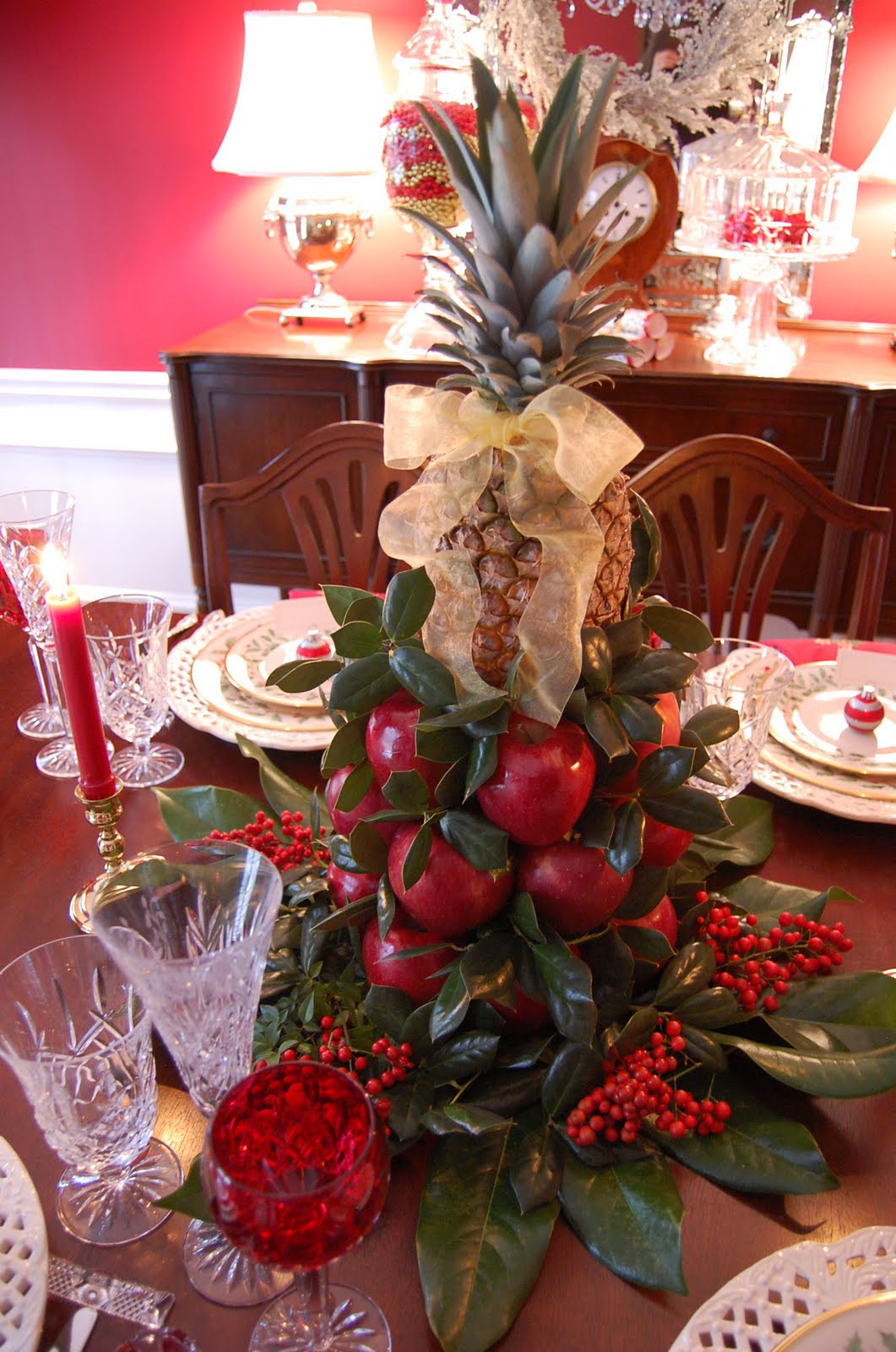 Christmas Table Centerpieces
 Christmas Tablescape with Lenox Holiday and a Colonial