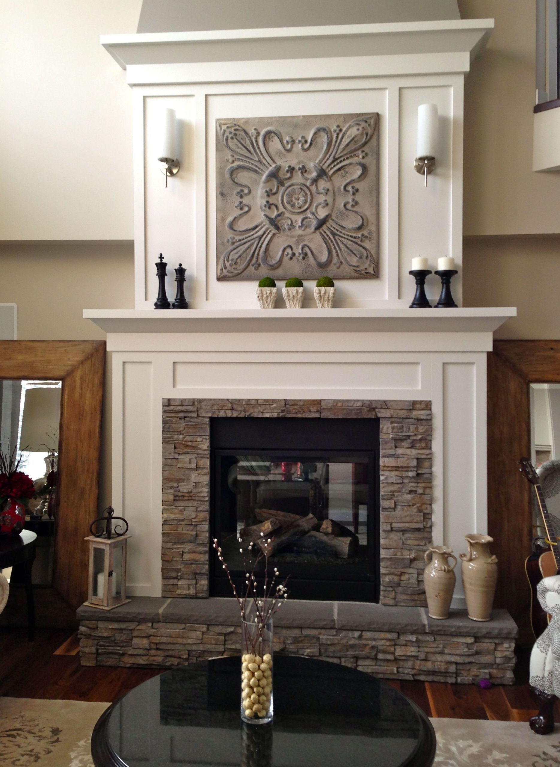 Christmas Themed Fireplace Screen
 Fireplace in my beach themed livingroom