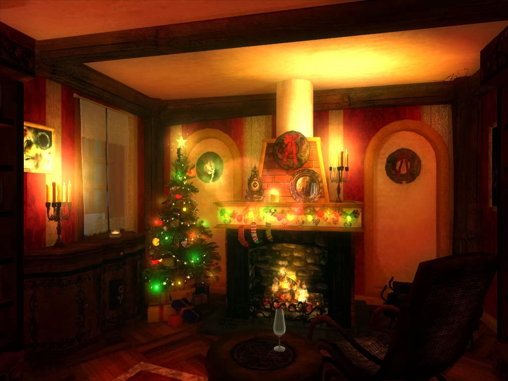 Christmas Themed Fireplace Screen
 Magic Night in Christmas HD Wallpapers Blog