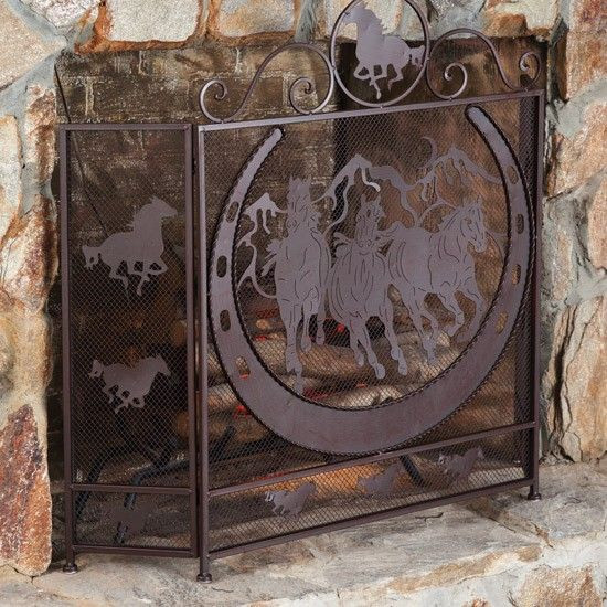 Christmas Themed Fireplace Screen
 Western Horse Horseshoe Fireplace Screen