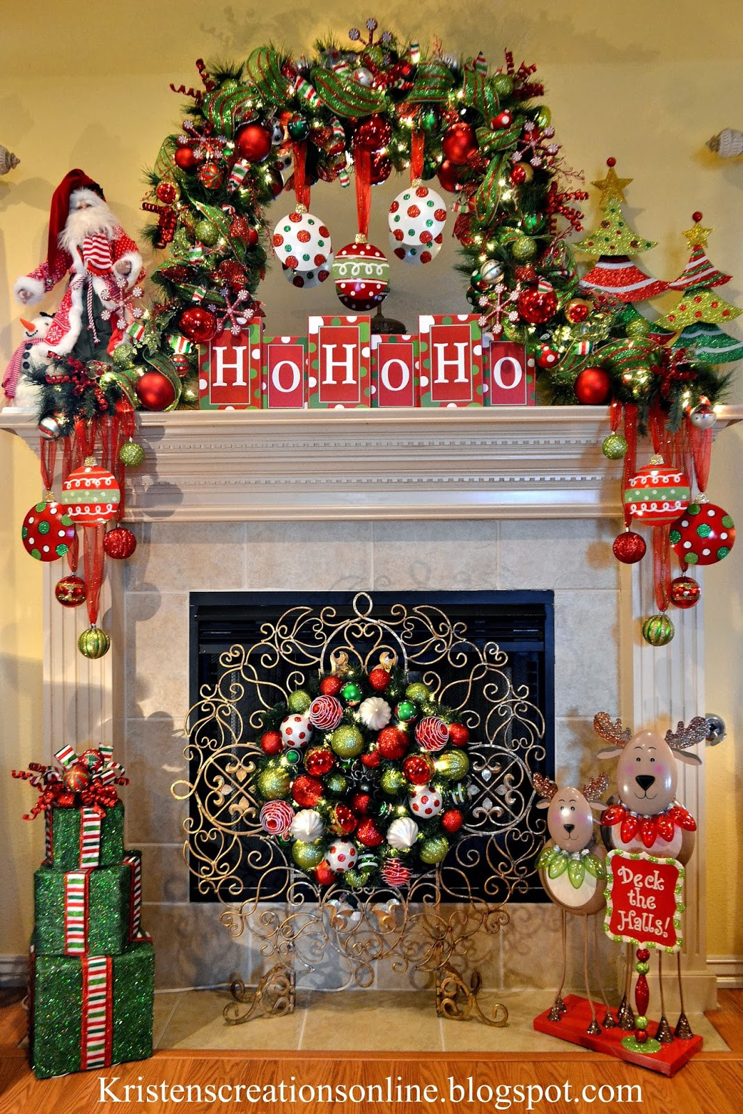 Christmas Themed Fireplace Screen
 Kristen s Creations Whimsical Christmas Mantel 2013