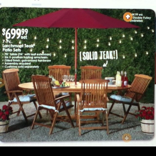 Christmas Tree Shop Patio Sets
 7 pc teak outdoor dining set via christmas tree shops $699