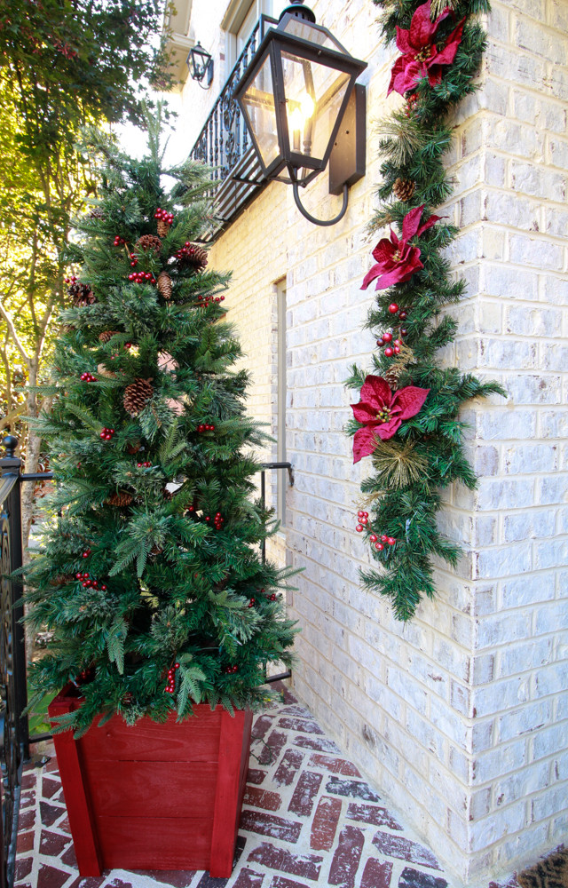 Christmas Trees For Porch
 Holiday Tree Planter and Bringing Christmas to the Front