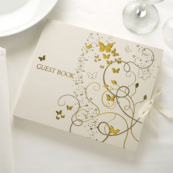 Classy Wedding Guest Book
 Elegant Butterfly Wedding Guest Book Confetti
