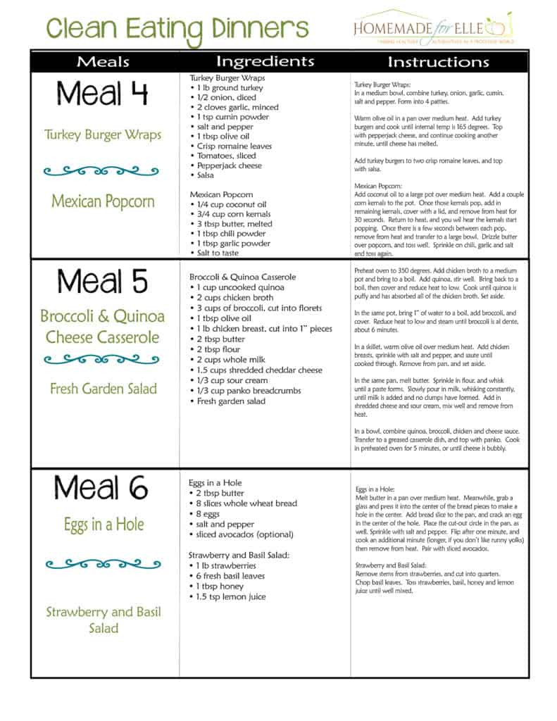 Clean Eating Diet Menu Plan
 Clean Eating Meal Plan PDF with recipes your family will