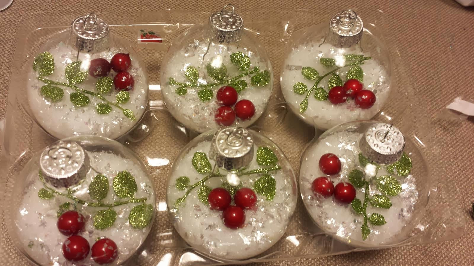 Clear Christmas Ornaments Craft Ideas
 Mistletoe Ornaments