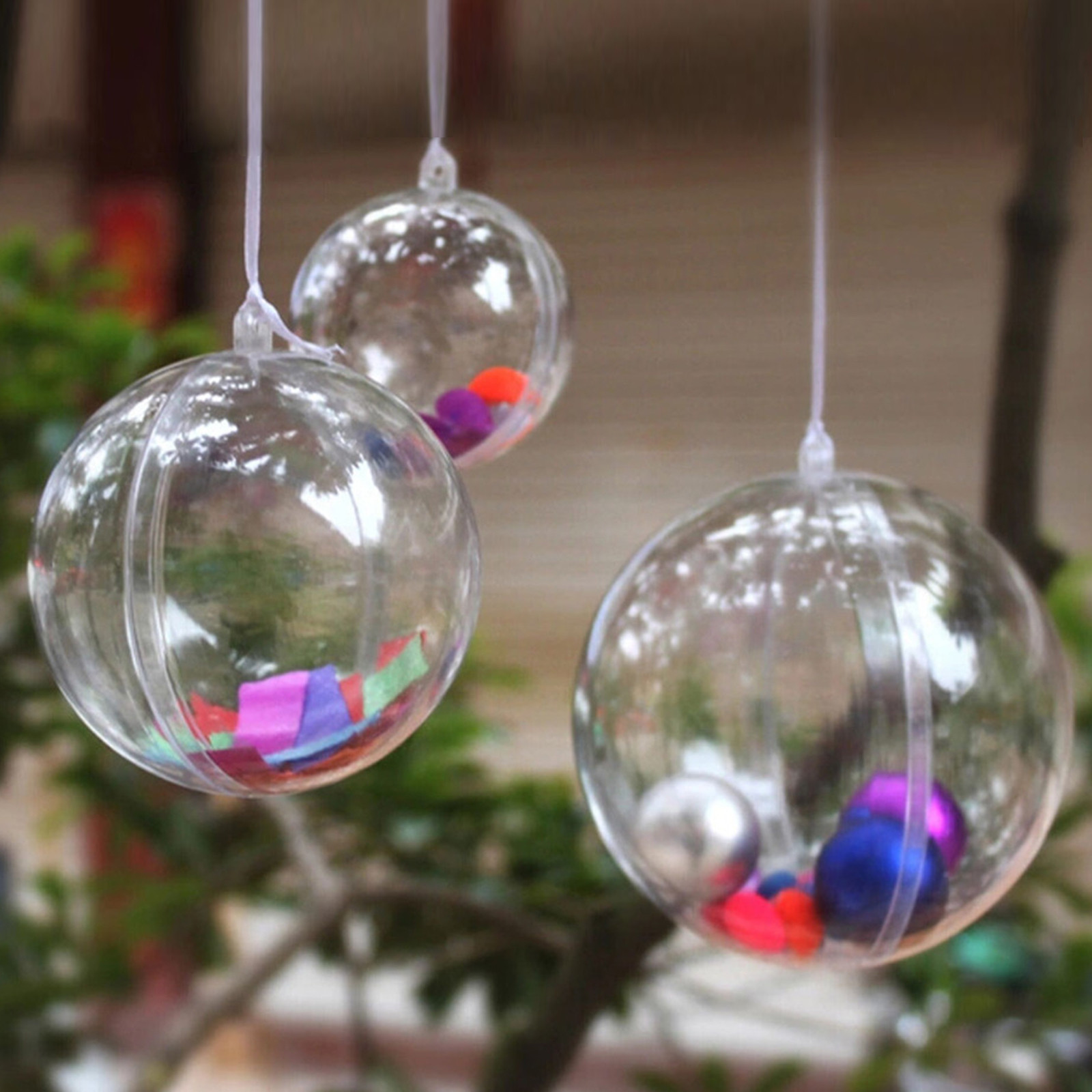 Clear Christmas Ornaments Craft Ideas
 Clear Plastic Fillable Ball Ornaments Christmas Favor