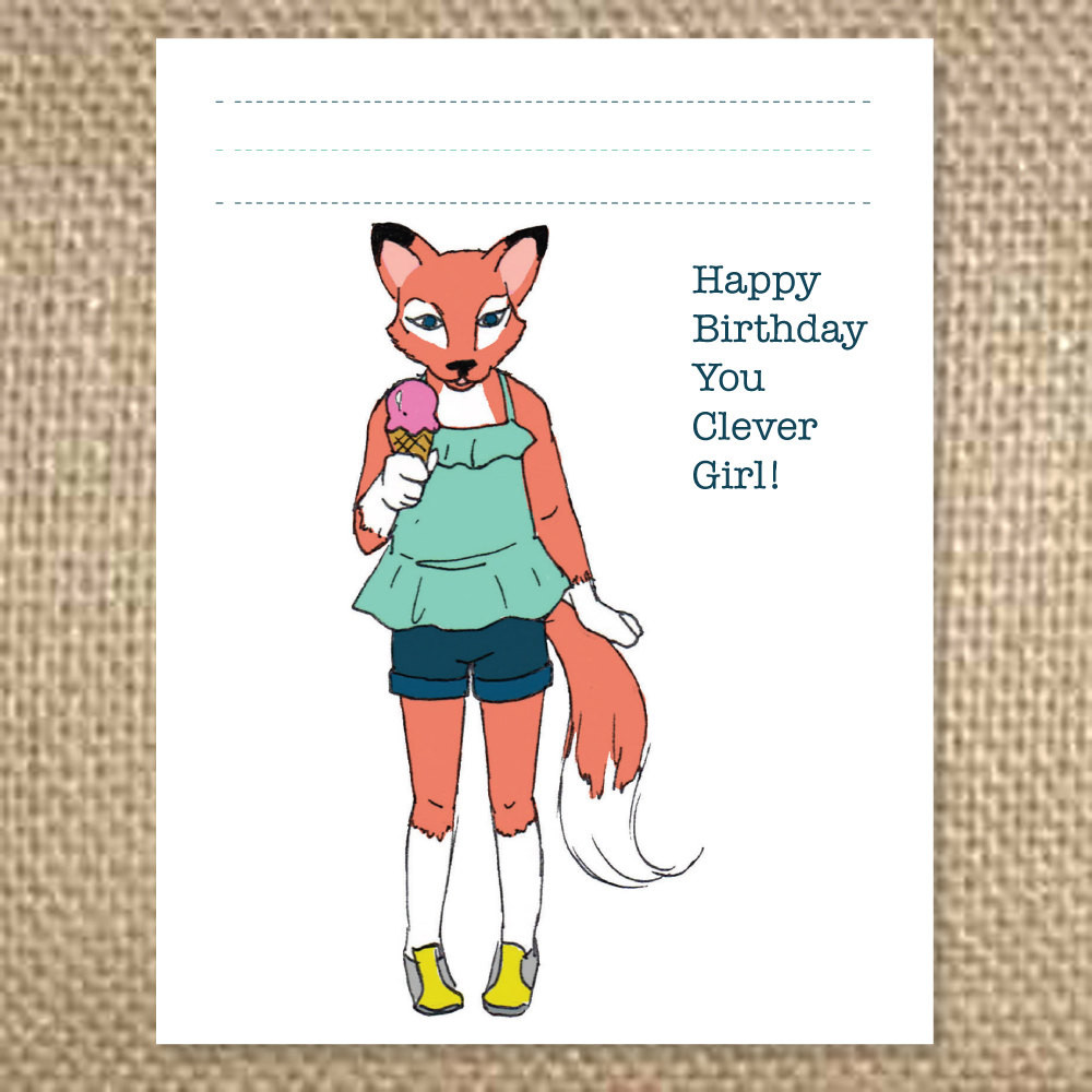 Clever Birthday Cards
 Clever Fox Birthday Card by uluckygirl on Etsy