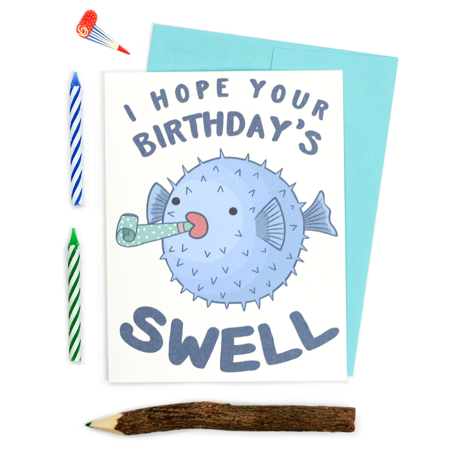 Clever Birthday Cards
 Happy Birthday Pufferfish Funny Puns BFF Card Clever