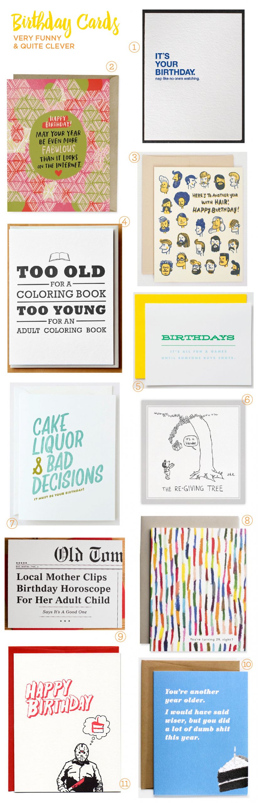 Clever Birthday Cards
 Stationery A Z Clever and Funny Birthday Cards