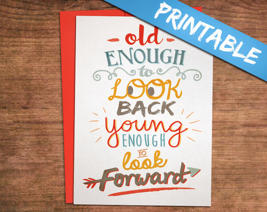 Clever Birthday Cards
 Printable Clever Birthday Card Digital Print Your Own