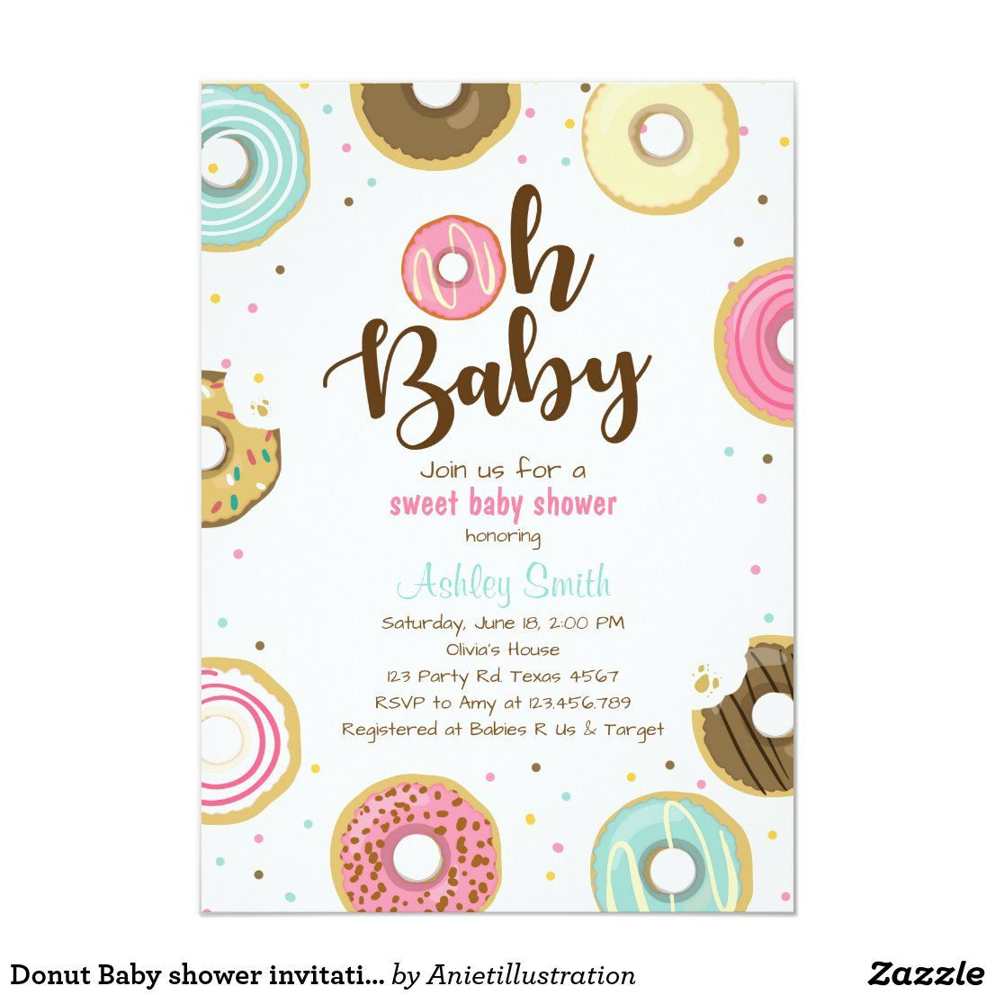 Coed Birthday Party Ideas
 Donut Baby shower invitation Coed shower Doughnut