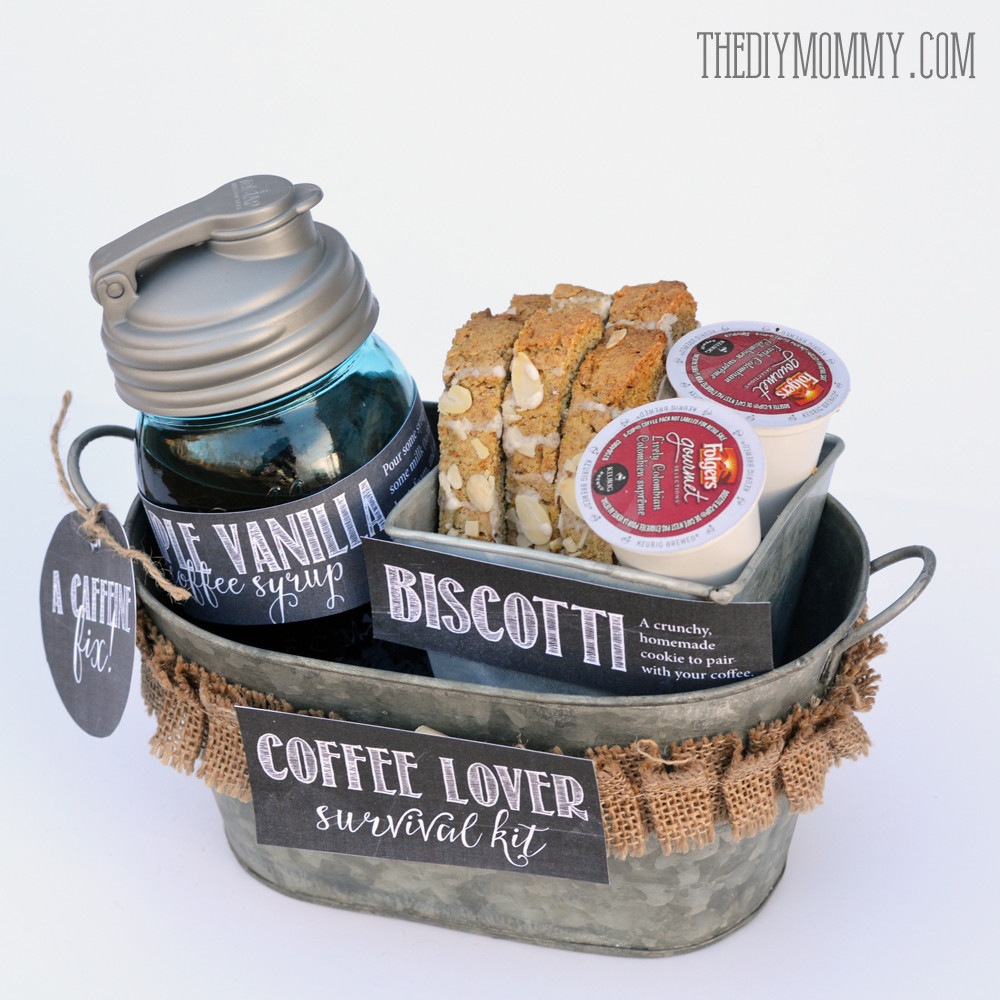 Coffee Basket Gift Ideas
 A Gift in a Tin Coffee Lover Survival Kit