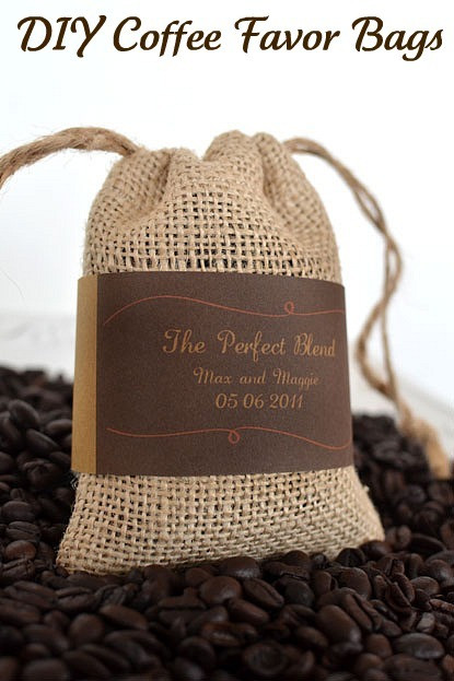 Coffee Wedding Favors DIY
 Pretty Little Pieces DIY Wedding Favor Coffee Bags This