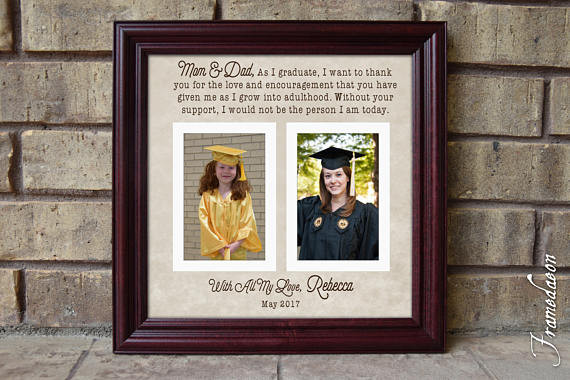 College Graduation Gift Ideas From Parents
 Graduation Frame Graduate Thank You parents Two