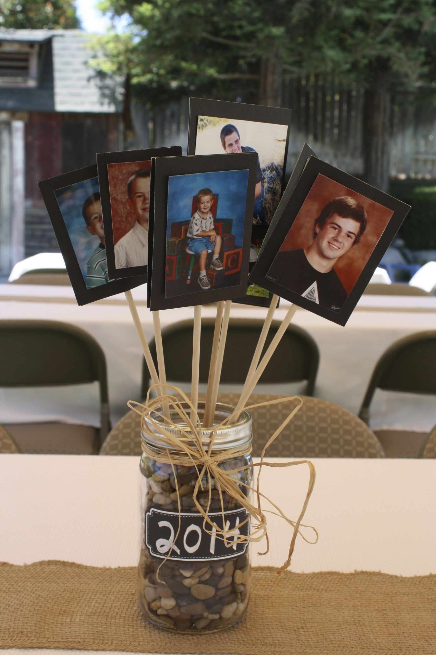 College Graduation Party Ideas For Guys
 Centerpiece for tables at a graduation party Good for