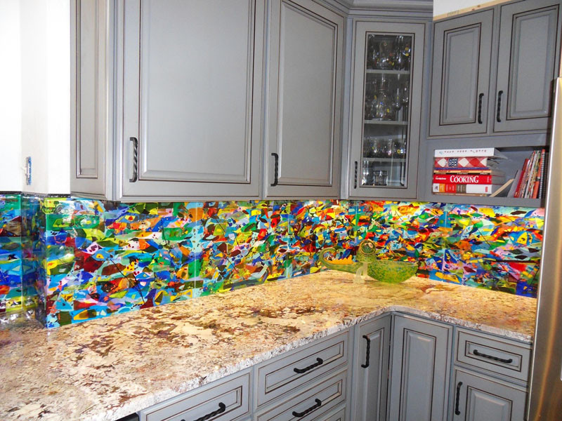 Colorful Kitchen Backsplash
 Colorful Abstract Kitchen Backsplash