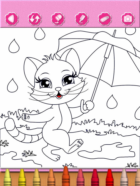 Coloring Book App For Kids
 Coloring Pages Cute Cat Kitty Kitten Coloring Book