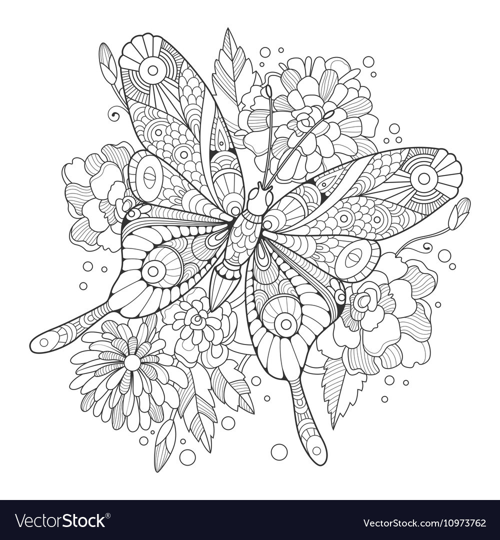 Coloring Books For Adults
 Butterfly coloring book for adults Royalty Free Vector Image