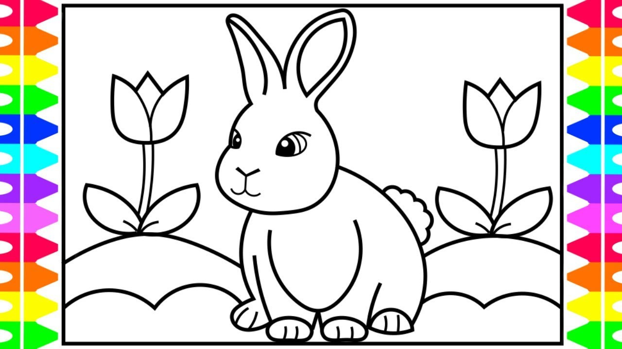 Coloring Kids
 How to Draw a Rabbit for Kids 🐰🌈🌷Rabbit Realistic Drawing
