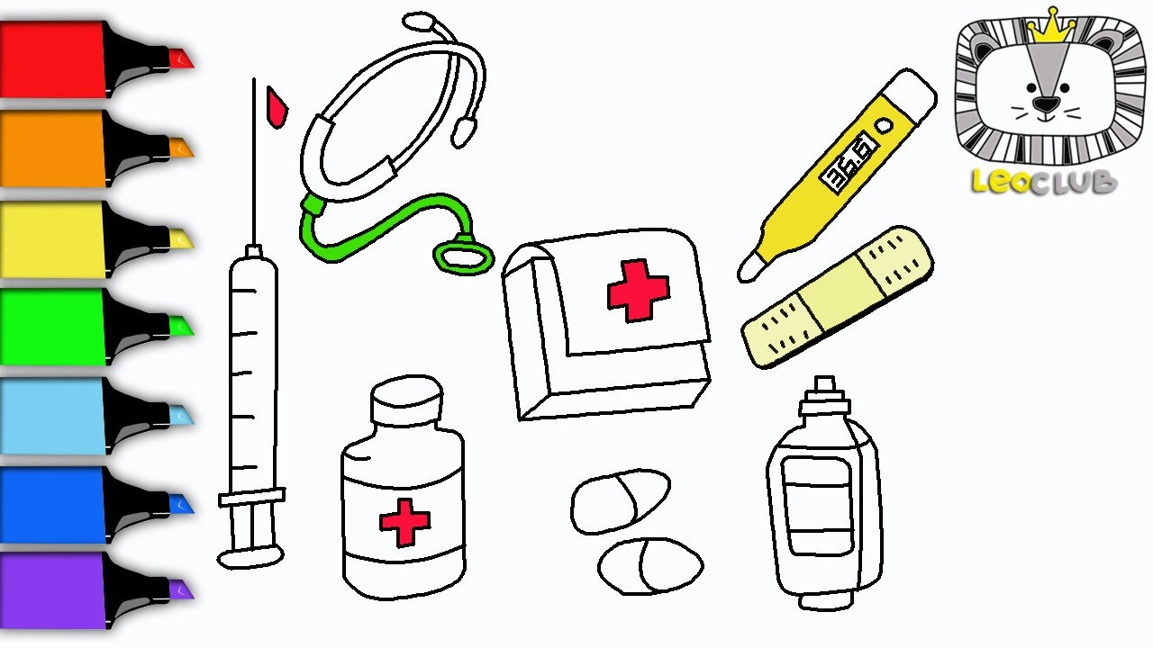 Coloring Kits For Kids
 How to Draw Medical Doctor Kit for Kids Learning Coloring