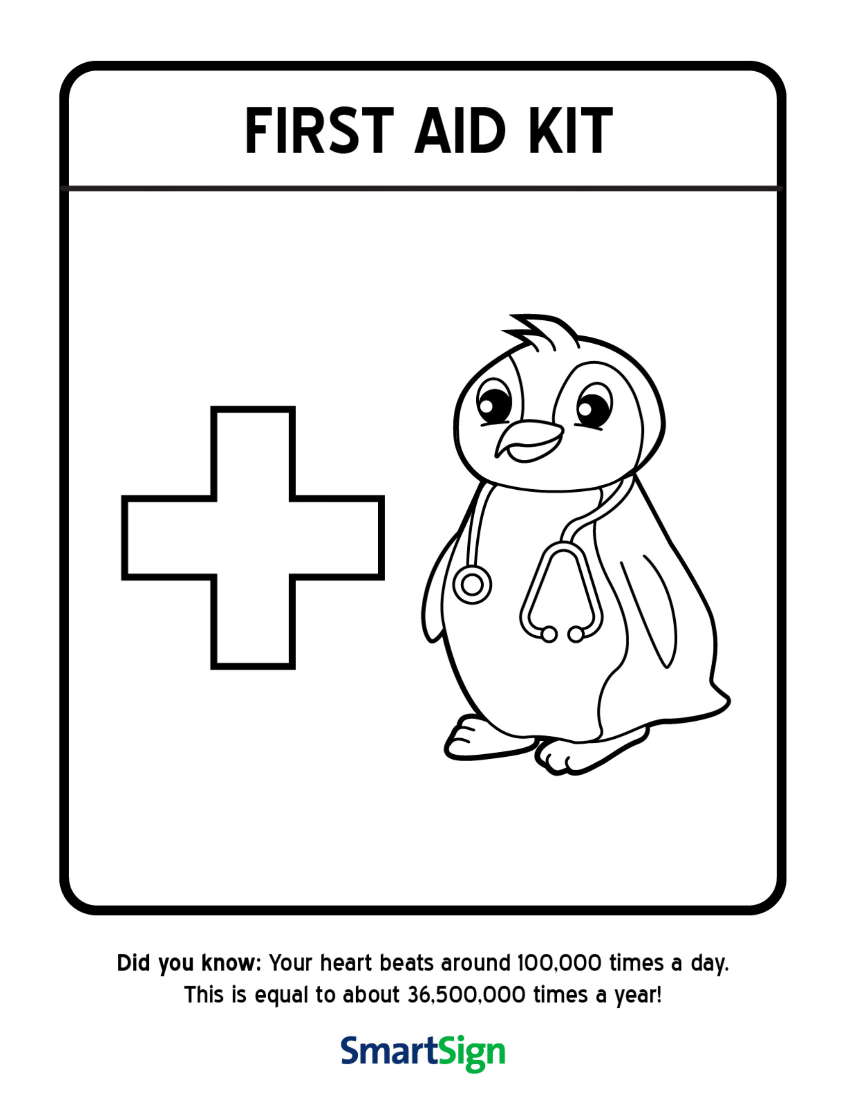Coloring Kits For Kids
 Safety Coloring Printable for Kids First Aid Kit