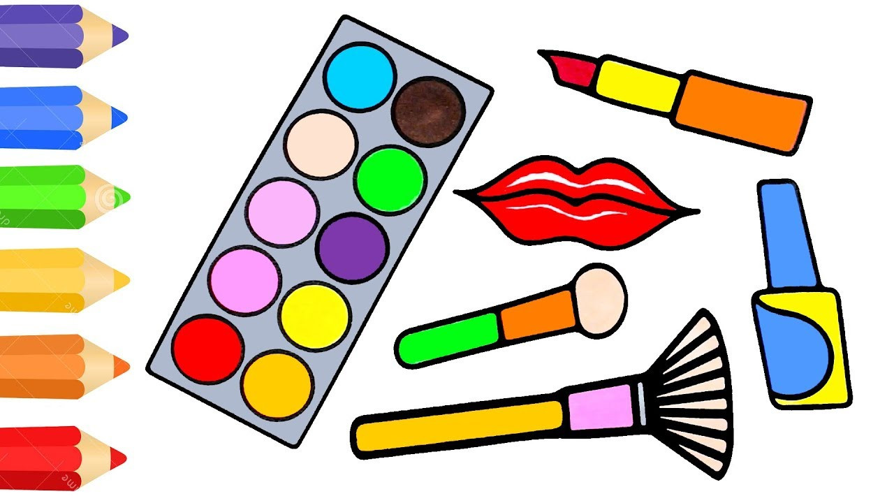 Coloring Kits For Kids
 How to draw makeup kit for girl Coloring pages for kids