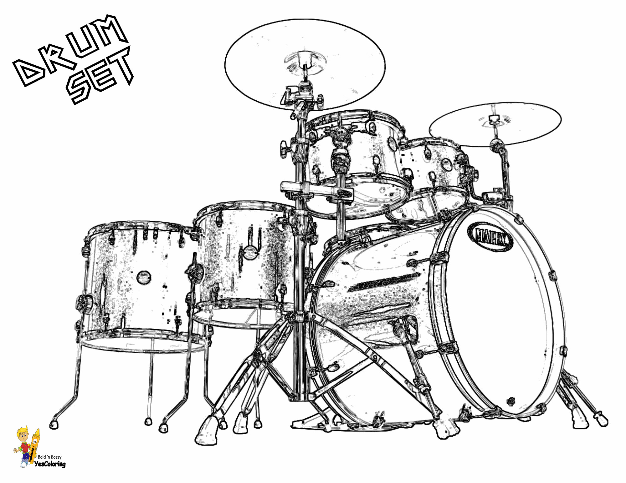 Coloring Kits For Kids
 Musical Drums Coloring Drums Free