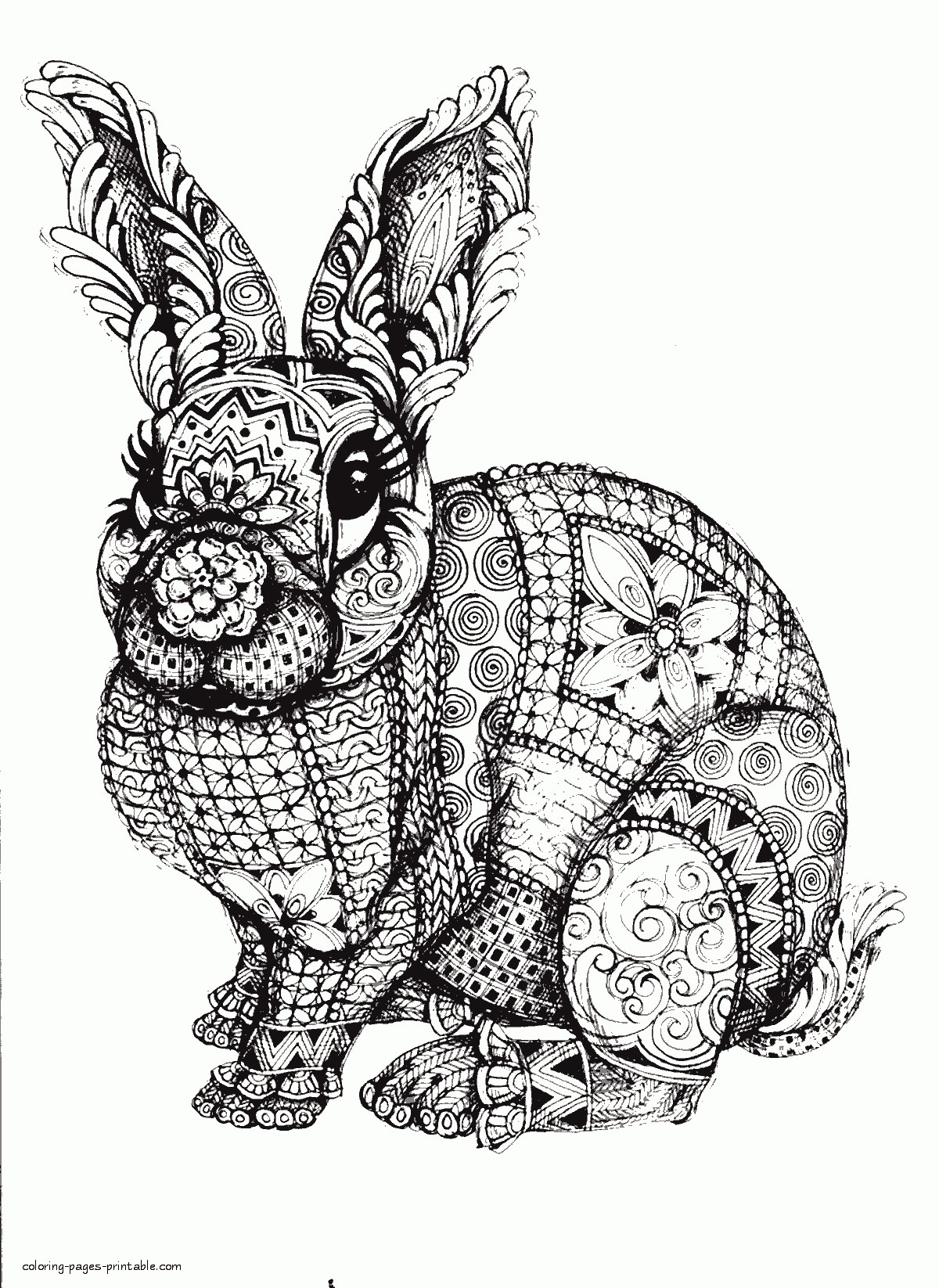 Coloring Pages For Adults Difficult Animals
 Difficult Animal Coloring Pages A Rabbit COLORING