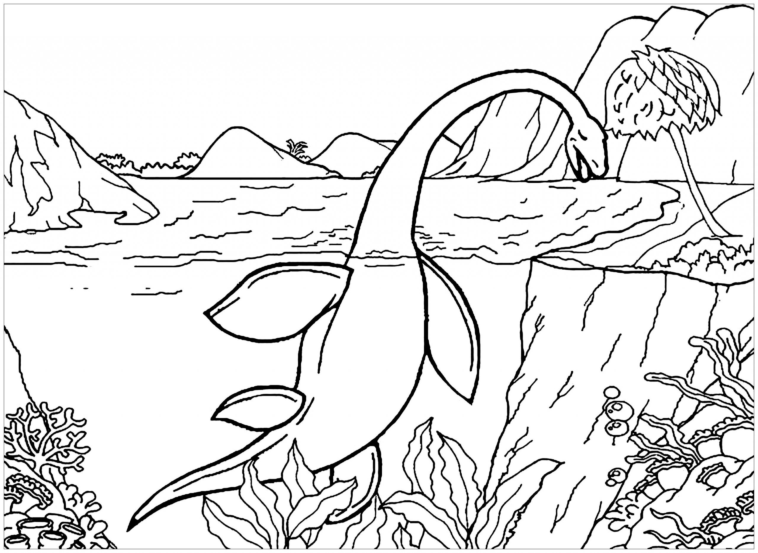 Coloring Pages For Kids Dinosaur
 Dinosaurs to Aquatic dinosaur Dinosaurs Kids