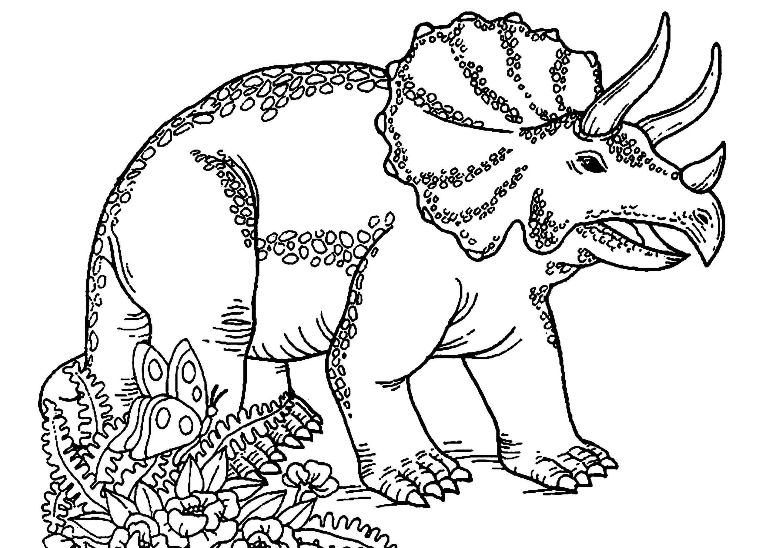 Coloring Pages For Kids Dinosaur
 Dinosaurs to print Triceratops Dinosaurs Kids Coloring
