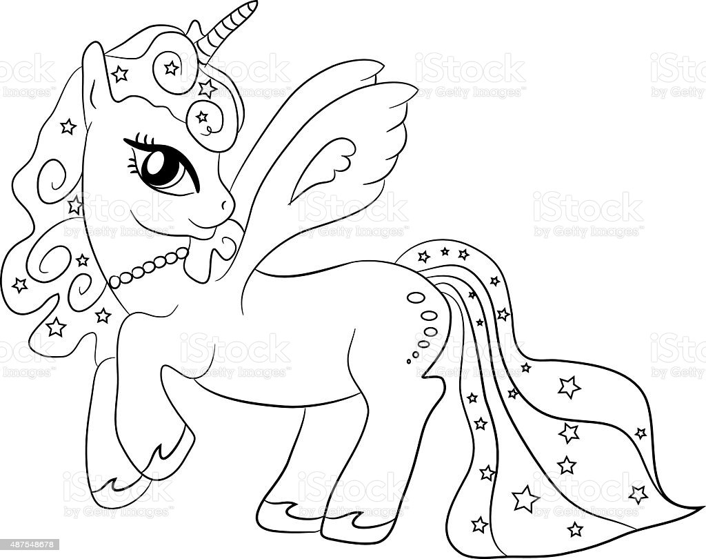 Coloring Pages For Kids Unicorn
 Unicorn Coloring Page For Kids Stock Illustration