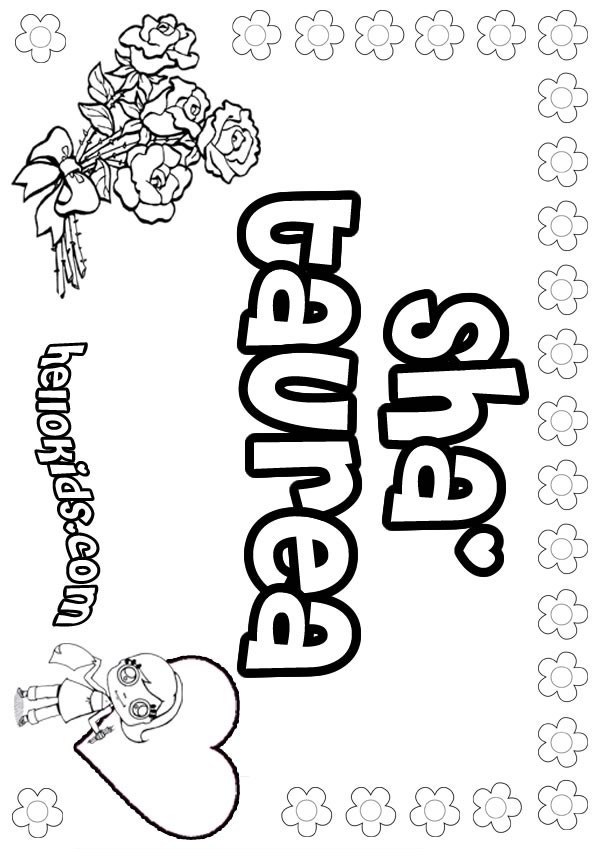 Coloring Pages Girls Names
 girls name coloring pages Sha Taurea girly name to color