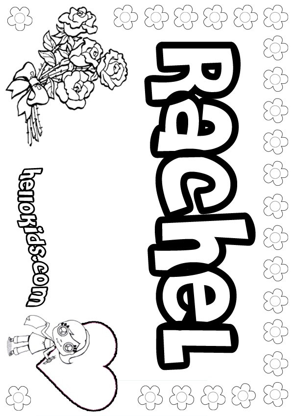 Coloring Pages Girls Names
 girls name coloring pages Rachel girly name to color