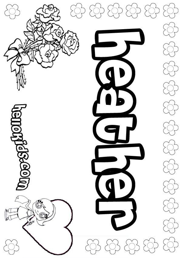 Coloring Pages Girls Names
 girls name coloring pages Heather girly name to color