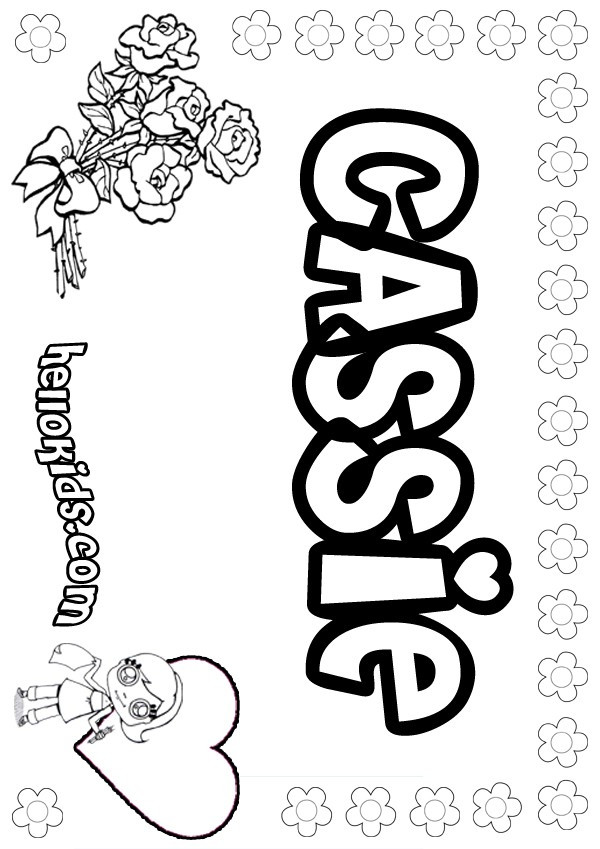 Coloring Pages Girls Names
 girls name coloring pages Cassie girly name to color