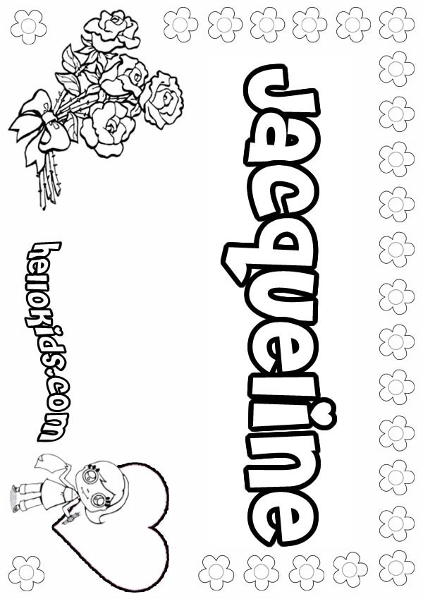 Coloring Pages Girls Names
 girls name coloring pages Jacqueline girly name to color