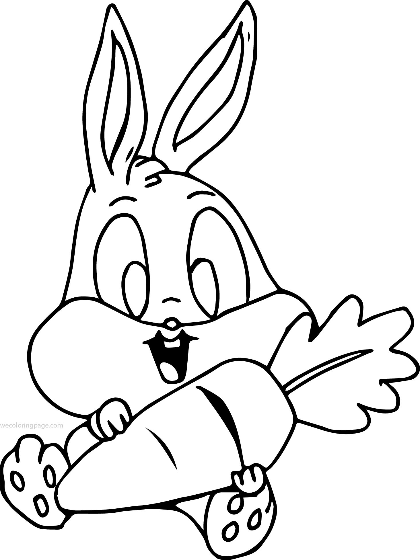 Coloring Pages Of Baby Bunnies
 Baby Bugs Bunny Holding Carrot Coloring Page
