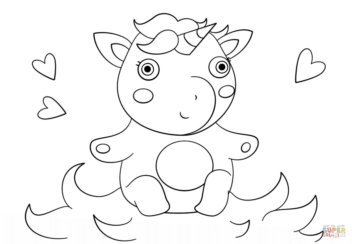 Coloring Pages Of Cute Baby Unicorns
 Cute Baby Unicorn coloring page
