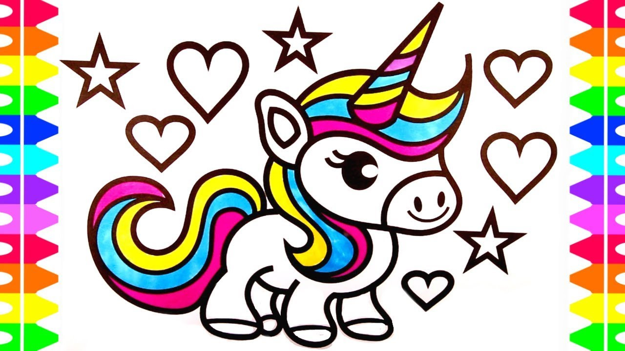 Coloring Pages Of Cute Baby Unicorns
 Cute Unicorn Coloring Page for Kids Learn How to Draw a