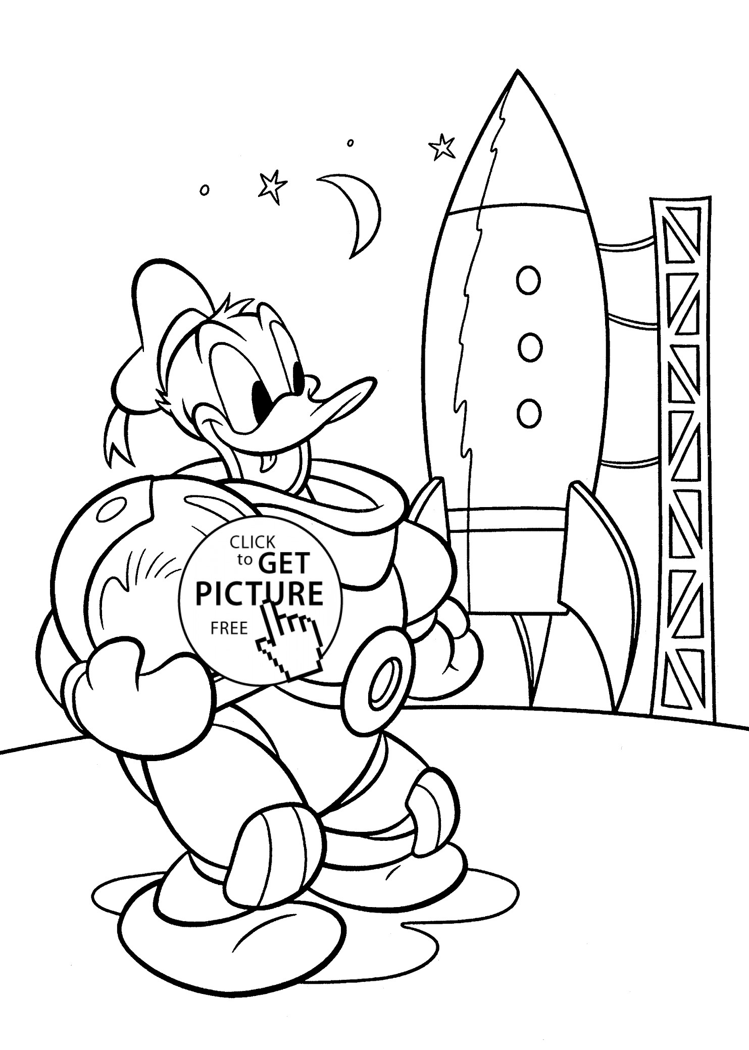 Coloring Sheets For Children
 Donald Duck astronaut coloring pages for kids printable