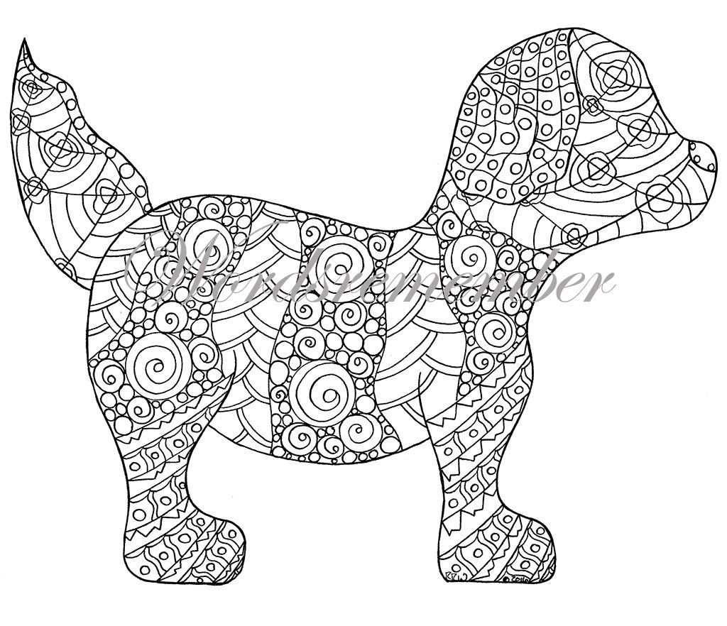 Coloring Therapy For Kids
 Adult Coloring Page Puppy Coloring Page Colouring Page Kids