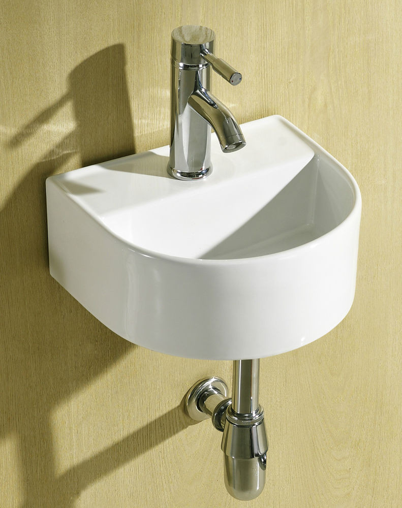 Compact Bathroom Sink
 Small pact Round D Shaped Cloakroom Basin Bathroom Sink