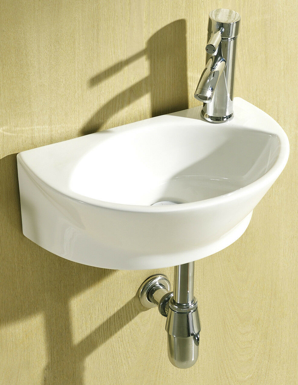 Compact Bathroom Sink
 Small pact Round D Shaped Cloakroom Basin Bathroom Sink