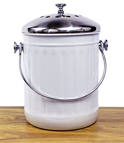 Compost Bucket For Kitchen Counter
 Indoor Kitchen Stainless Steel post Bin – White – 1 2