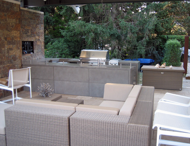 Concrete Outdoor Kitchen
 Outdoor Kitchen Concrete Countertops Contemporary