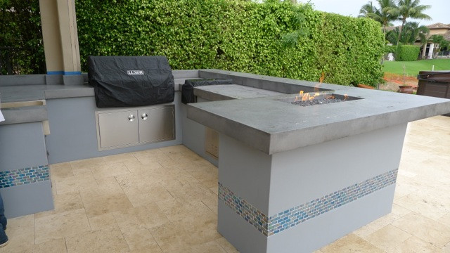 Concrete Outdoor Kitchen
 L